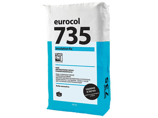 Клей для пенополистирола и минеральной ваты Eurocol 735 Insulation Fix 25кг